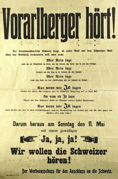 Vorarlberg Volksabstimmung 1919