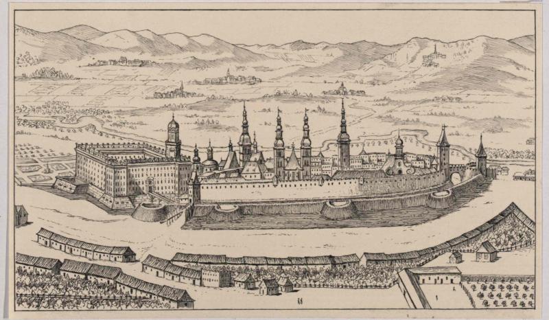 Kremnitz um 1691 Federzeichnung Friedrich Knig